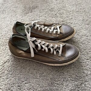 Converse All Star Men's Brown Canvas Leather Trim Lace Up Sneakers‎ Size 9